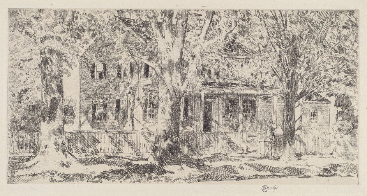 Dům na hlavní ulici, Easthampton od Childe Hassam