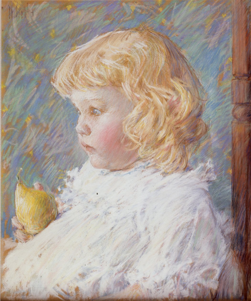 Holčička s hruškou od Childe Hassam