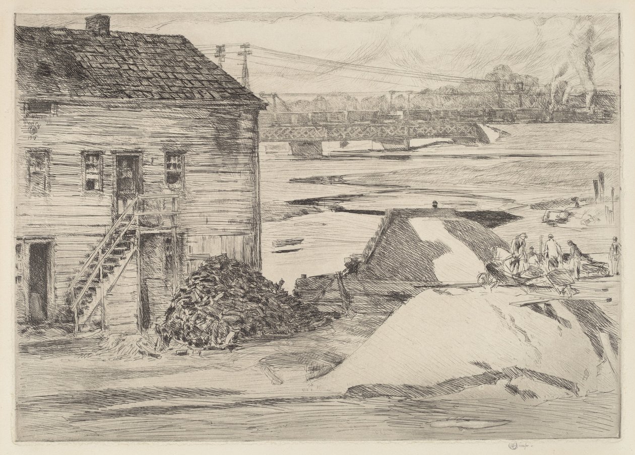 Odliv, most Cos Cob od Childe Hassam
