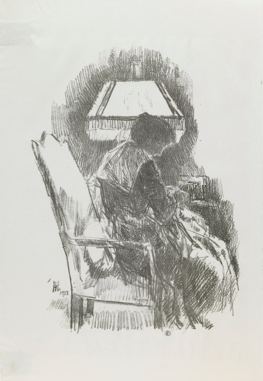 Paní Hassam Knitting od Childe Hassam