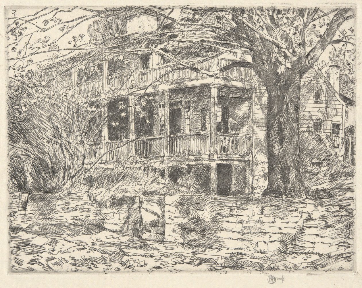 Starý dům, Cos Cob, 1915 od Childe Hassam