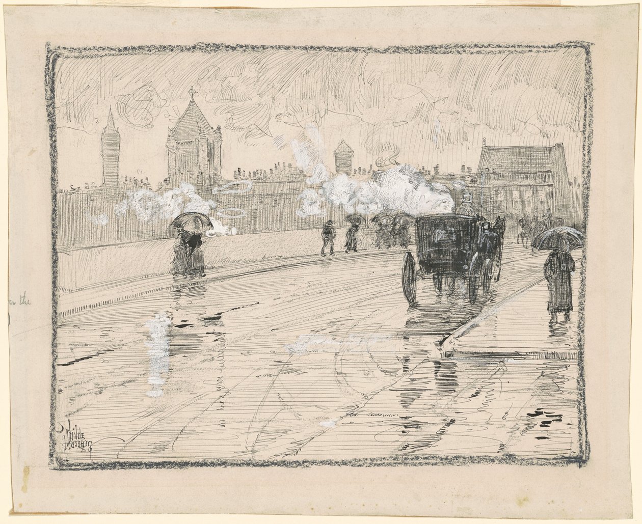 Deštivý den, Boston od Childe Hassam