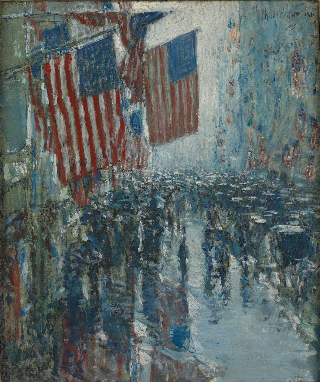 Deštivý den, Pátá avenue od Childe Hassam