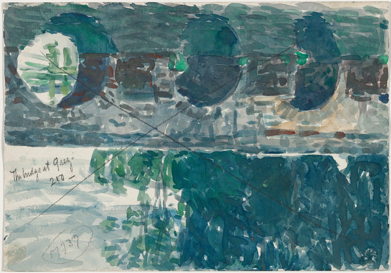 Most v Grez [verso] od Childe Hassam