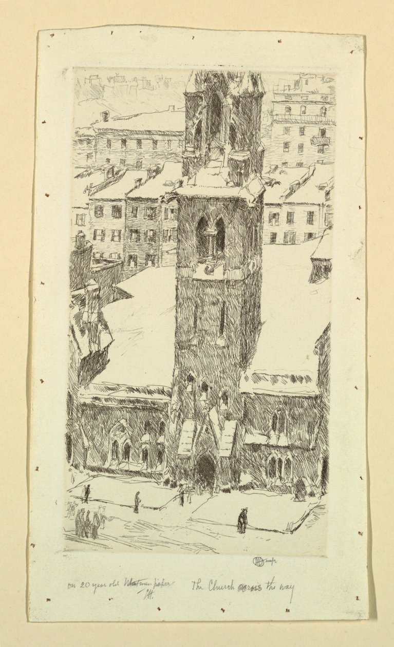 Kostel přes cestu od Childe Hassam