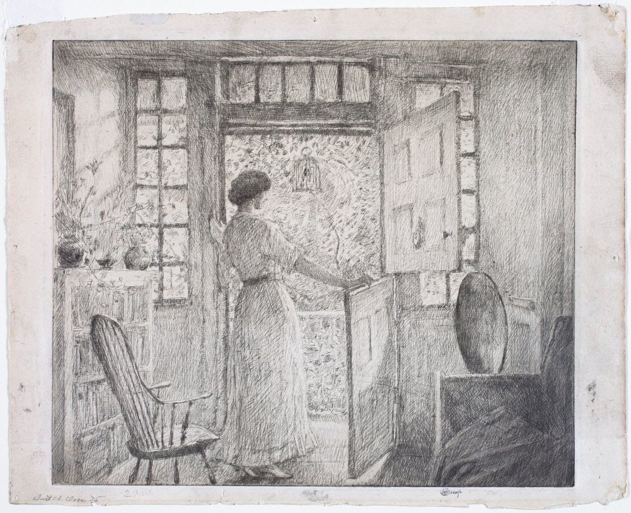Nizozemské dveře (recto), řecký tanec (verso) od Childe Hassam