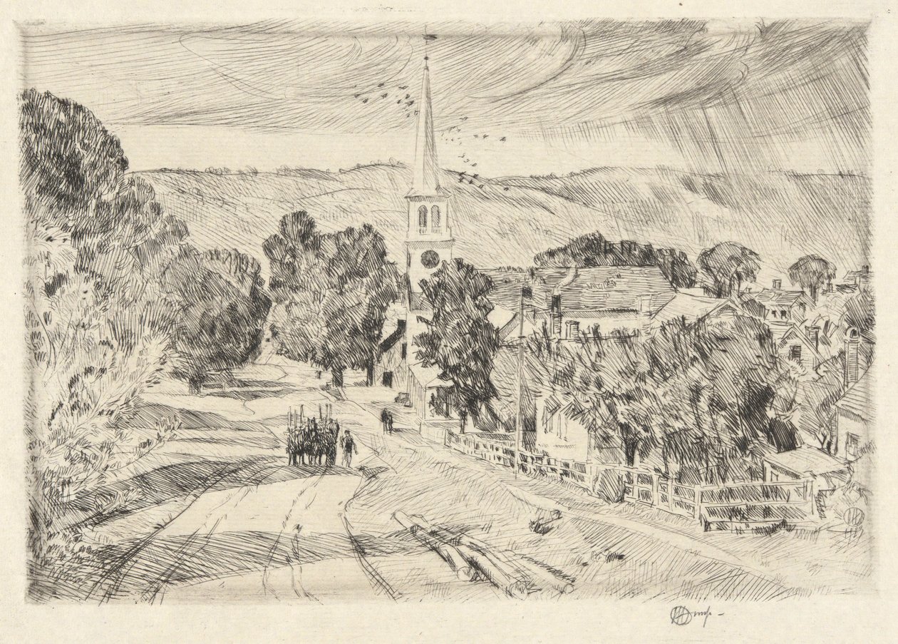 Vermont Village, 1923 od Childe Hassam