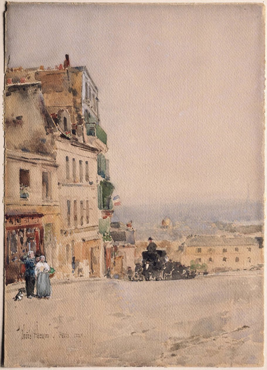 Pohled na Montmartre v Paříži od Childe Hassam