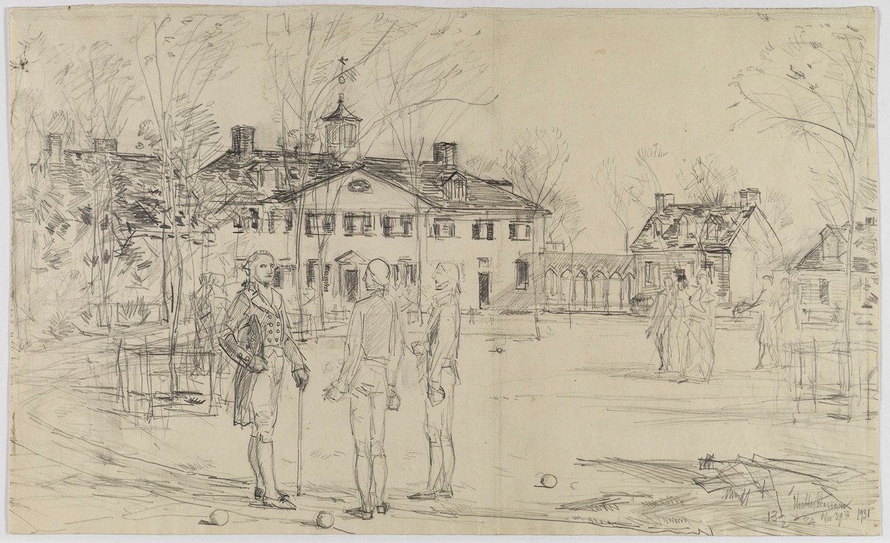 Washington v Mount Vernonu od Childe Hassam