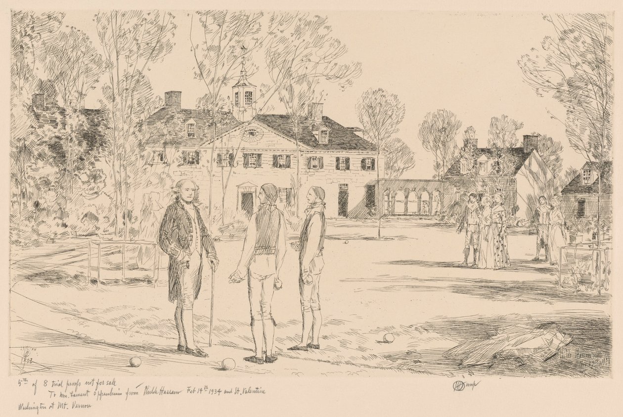 Washington na Mt. Vernon od Childe Hassam