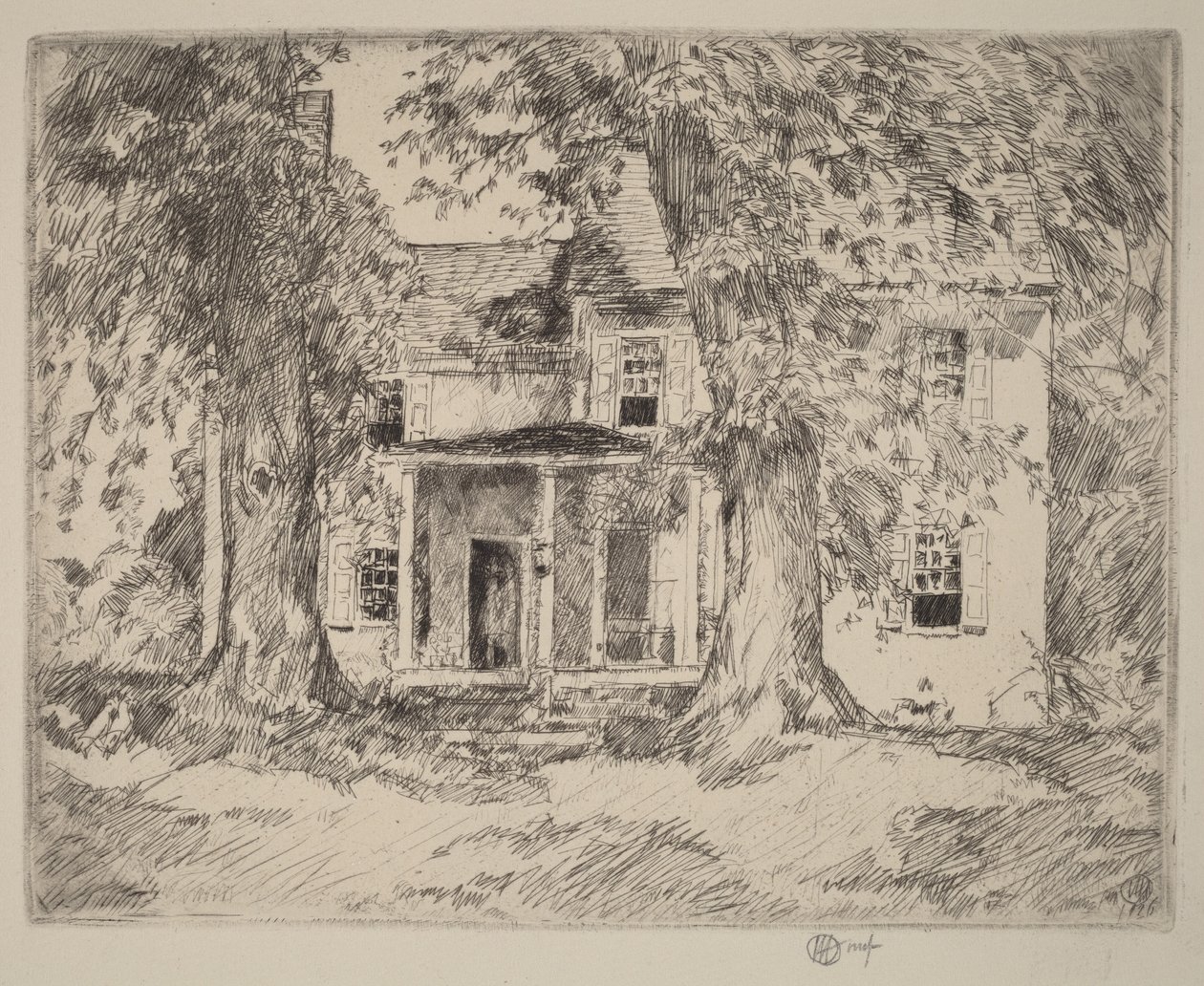 Washingtonovo velitelství poblíž Valley Forge od Childe Hassam