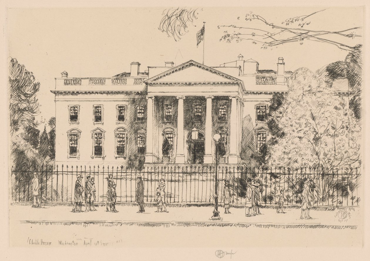 Bílý dům, Washington, 1925 od Childe Hassam