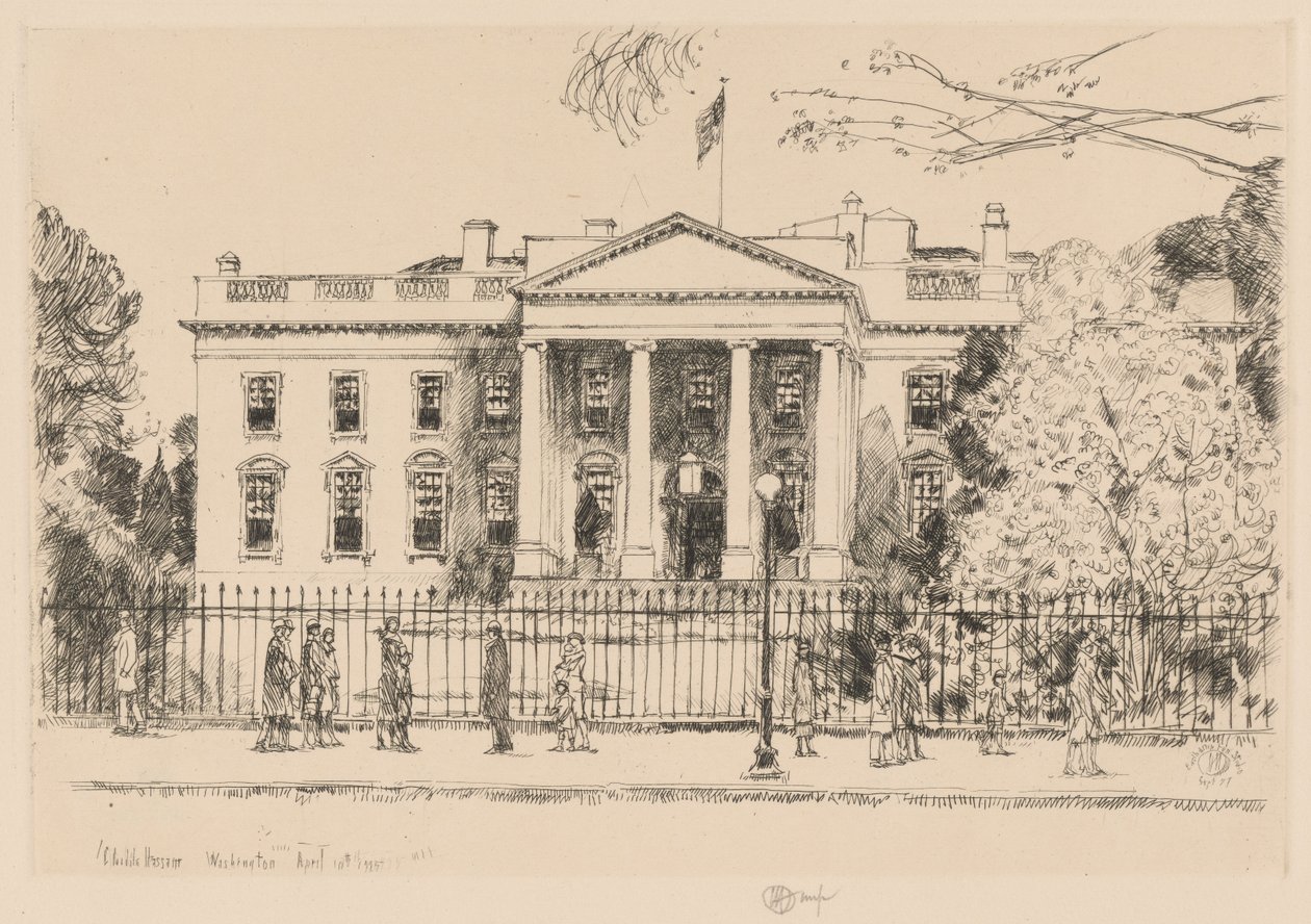 Bílý dům, Washington, 1925 od Childe Hassam