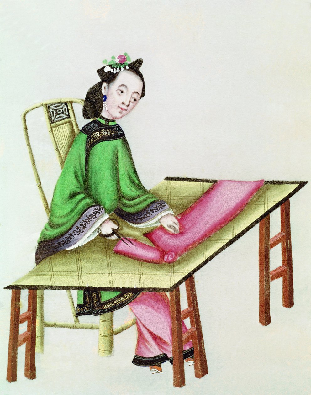 Číňanka na řezání látky, období Qianlong (1736-96) od Chinese School