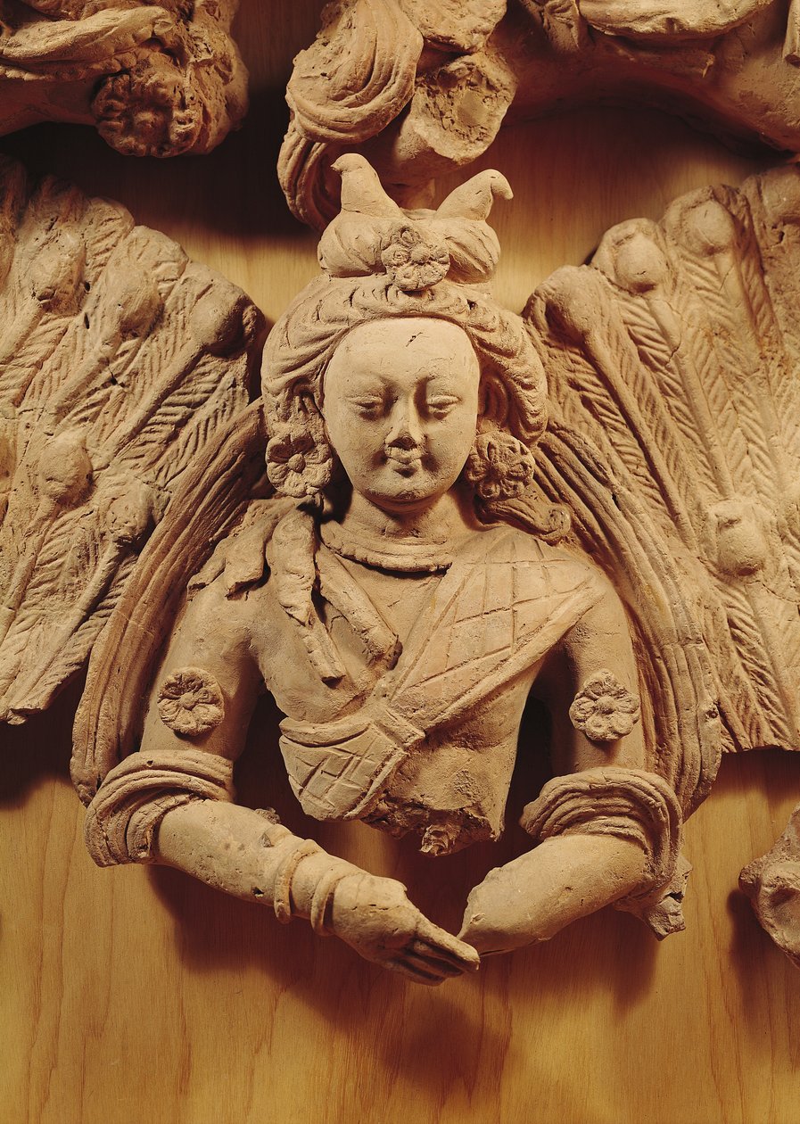Buddha Šákjamuni z Tumshuqu (Sin-ťiang) 6.-7. století (terakota) od Chinese School