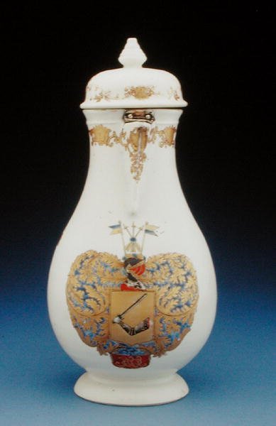 Kávová konvice míšeňského tvaru s pažemi Gustava Gabriela Loodha, období Qianlong (1736-95) (porcelán) (viz také 210134) od Chinese School