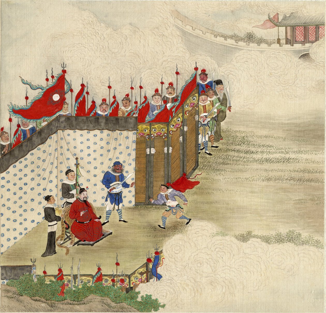 Čínský princ přijímající kurýra, cca 1820 od Chinese Master