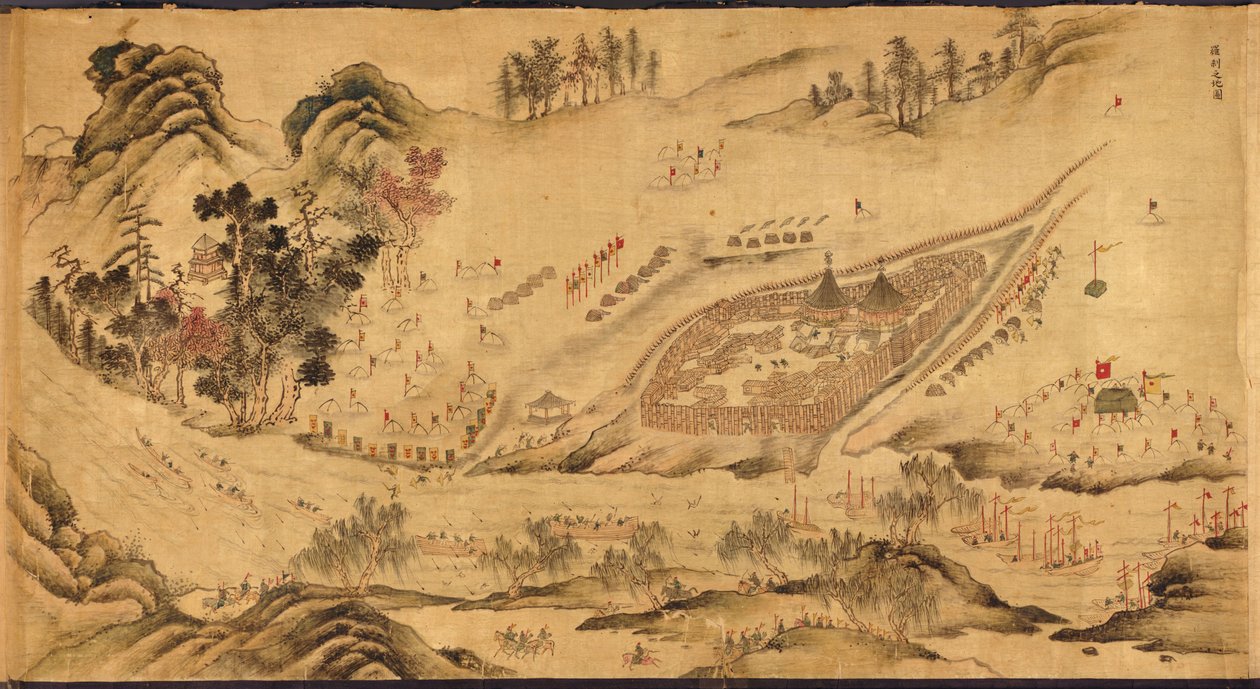 Mapa s ruským táborem ve východní Sibiři, 1689-1722 od Chinese Master