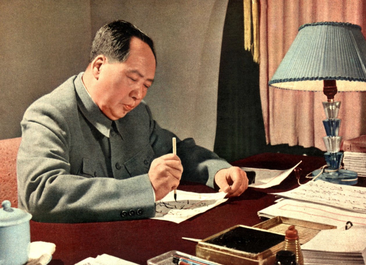 Portrét čínské hlavy státu Mao Ce-Tung (Mao Ce-Dong nebo Mao Ce-tung nebo Mao Ce Toung nebo Mao Tso Tong) (1893-1976). Čína, kolem roku 1960. od Chinese Photographer