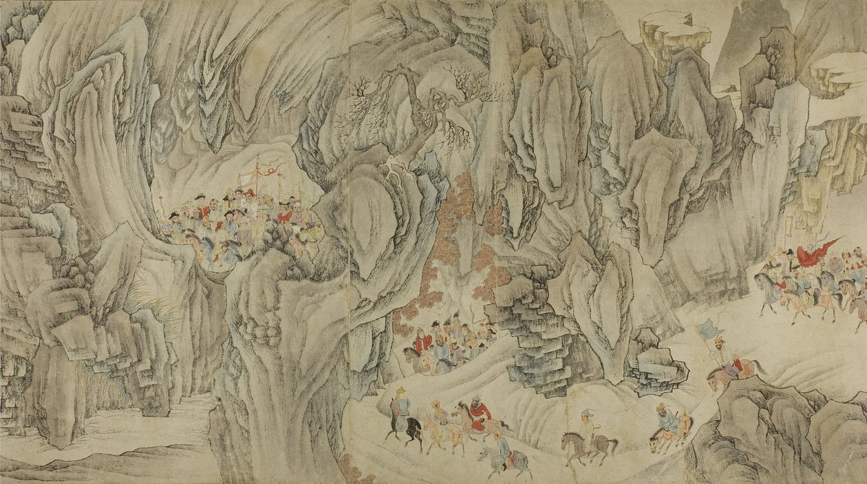 Lov v nebeských horách, pozdní dynastie Ming - raná dynastie Qing od Chinese School