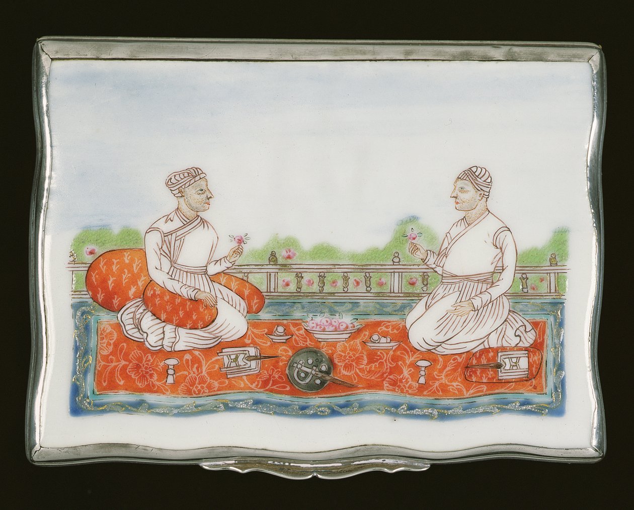 Mughalská tabatěrka, období Qianlong (1736-95) c.1760 (porcelán) (viz také 314539) od Chinese School