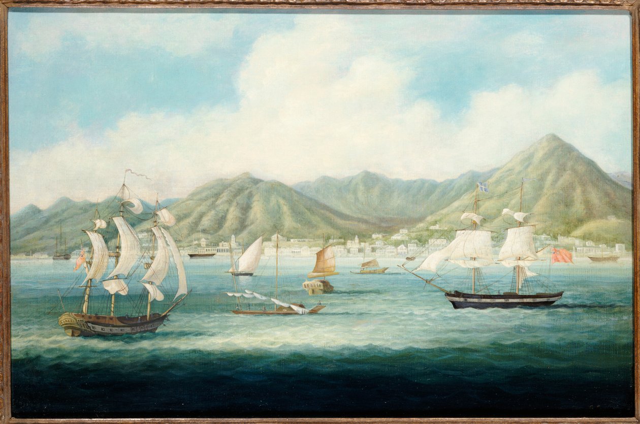 Pohled na Victorii, Hong Kong s britskými loděmi a jinými plavidly, c.1850 od Chinese School