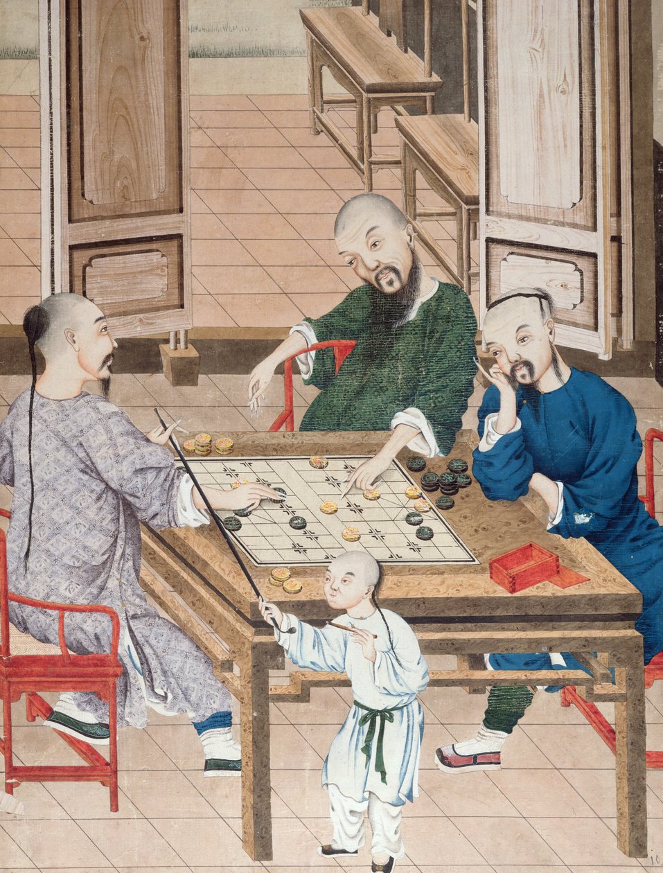 Strategická hra v Číně, konec 18. století (wc na papíře) od Chinese School