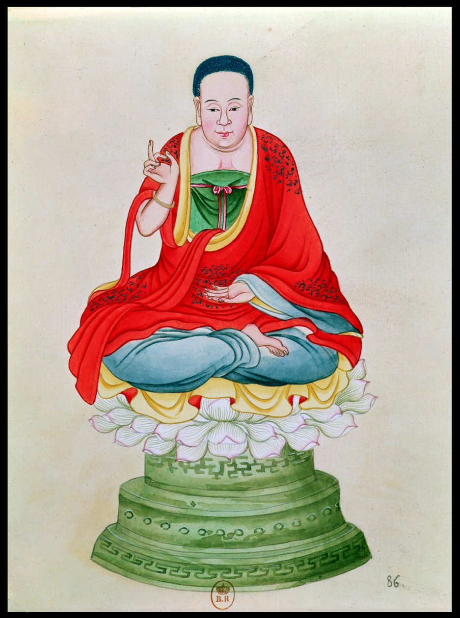 Buddha sedící na lotosovém květu (wc na papíře) od Chinese School