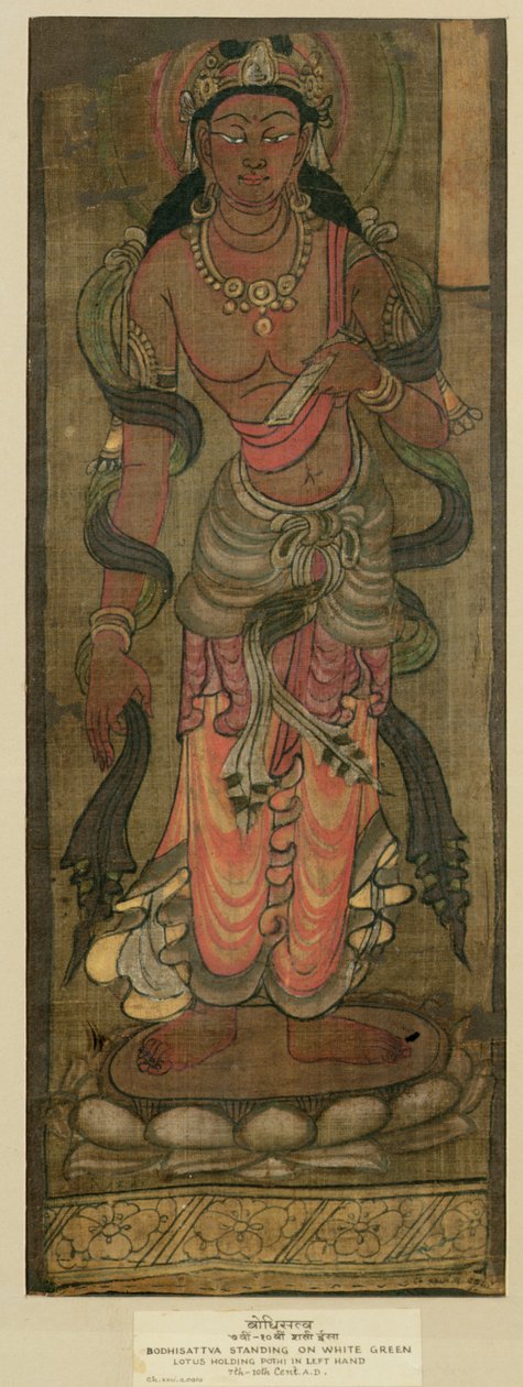 Ch.XXVI.a0100 Bodhisattva Manjusri, Tunhuang, 7.-8. století (barva látky na hedvábí) od Chinese School
