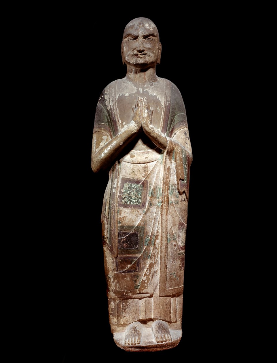 Čínské umění: socha představující kasjapu, mnicha učedníka Buddhy. Dynastie Sui (581-618 našeho letopočtu). Paříž, Guimet Museum, Asian Arts Museum. od Chinese School