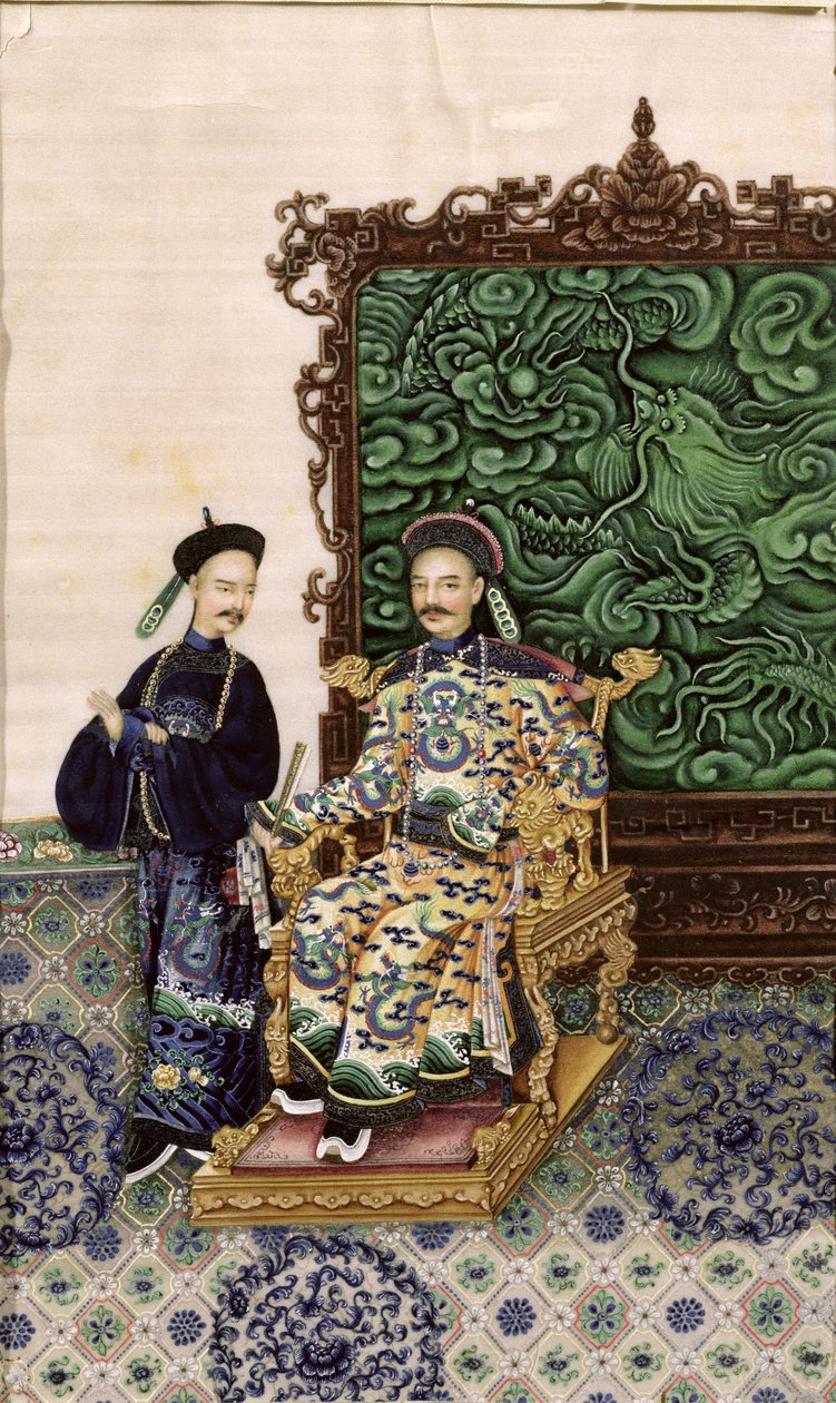 Císař sedící s mužem od Chinese School