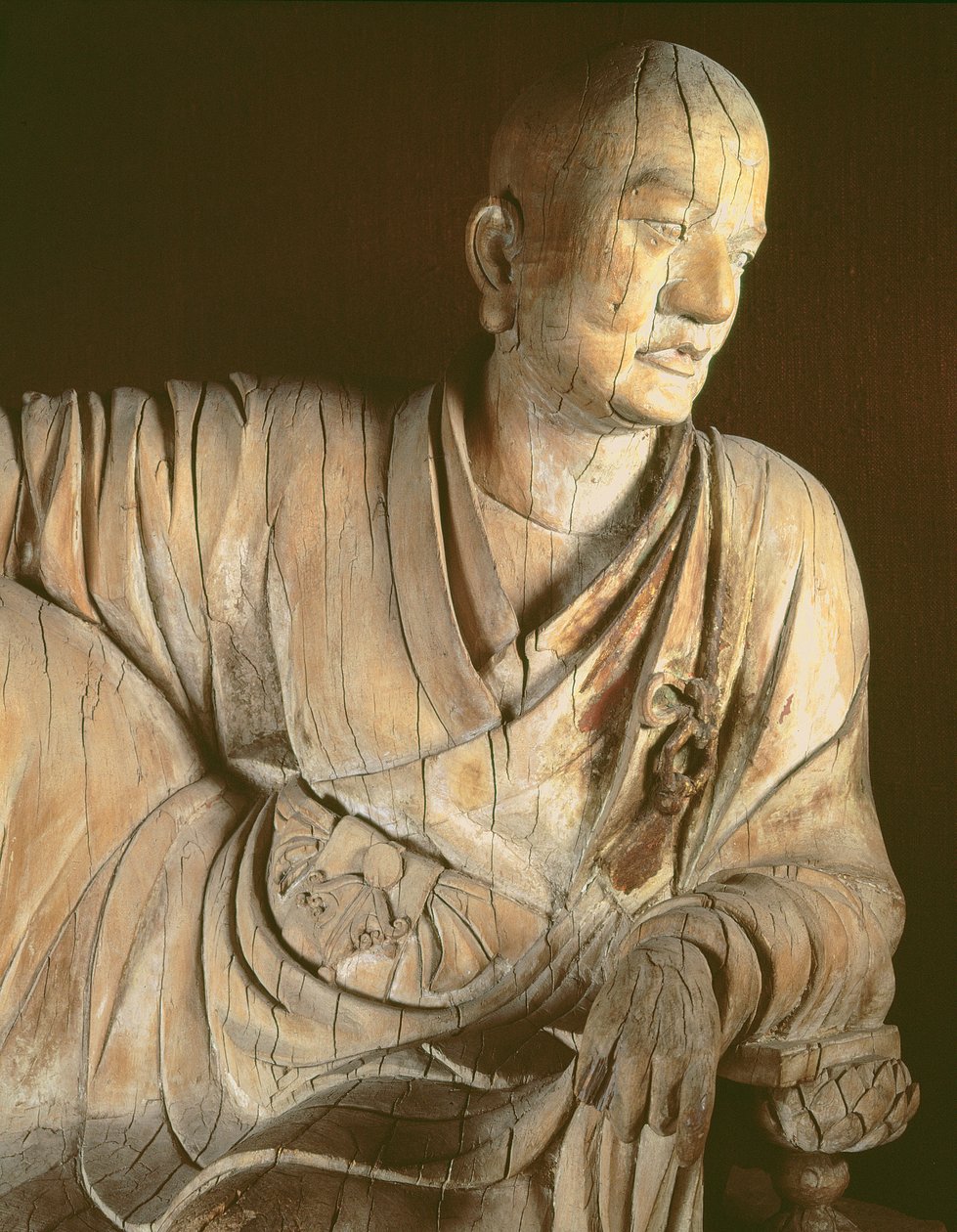 Postava lohana, dynastie Yuan (1260-1368) (dřevo) od Chinese School