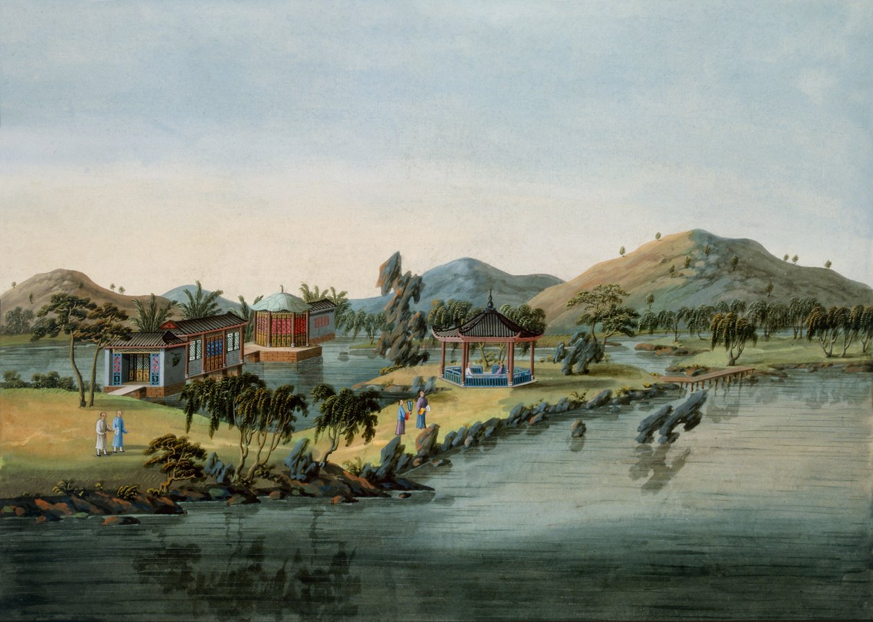 Garden Scene, cca 1820-40 (wc na papíře) od Chinese School