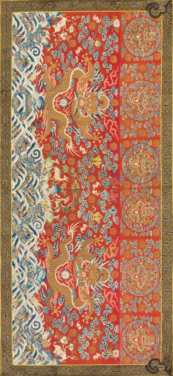 Závěs (s designem draka), 1736-95 (hedvábí) od Chinese School