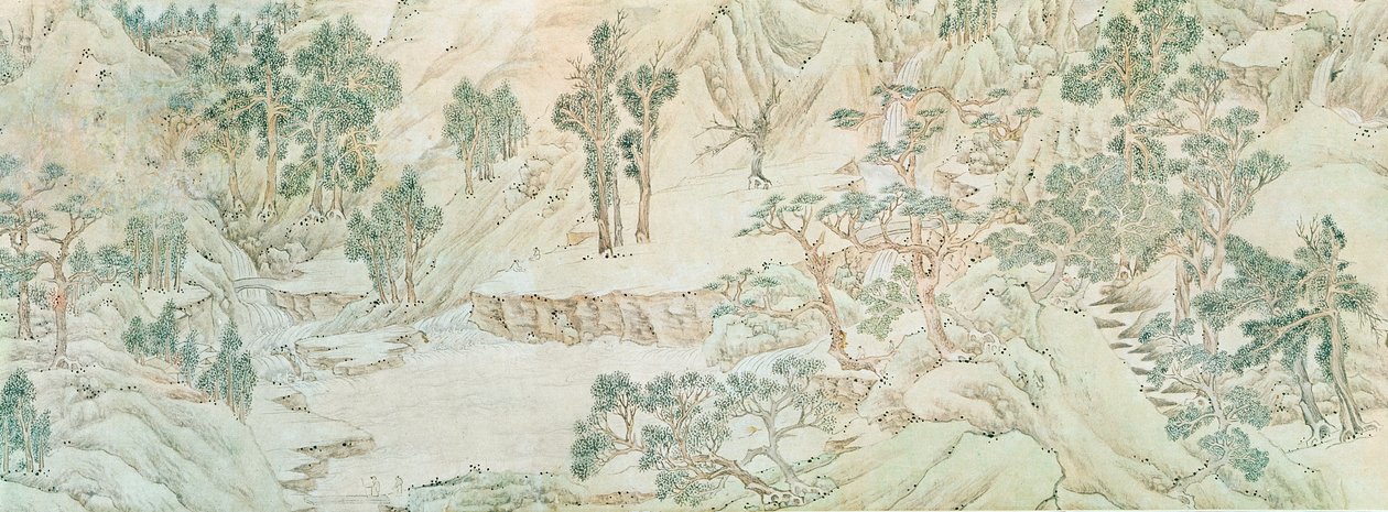 Krajina, dynastie Ming (pero a inkoust na papíře) od Chinese School