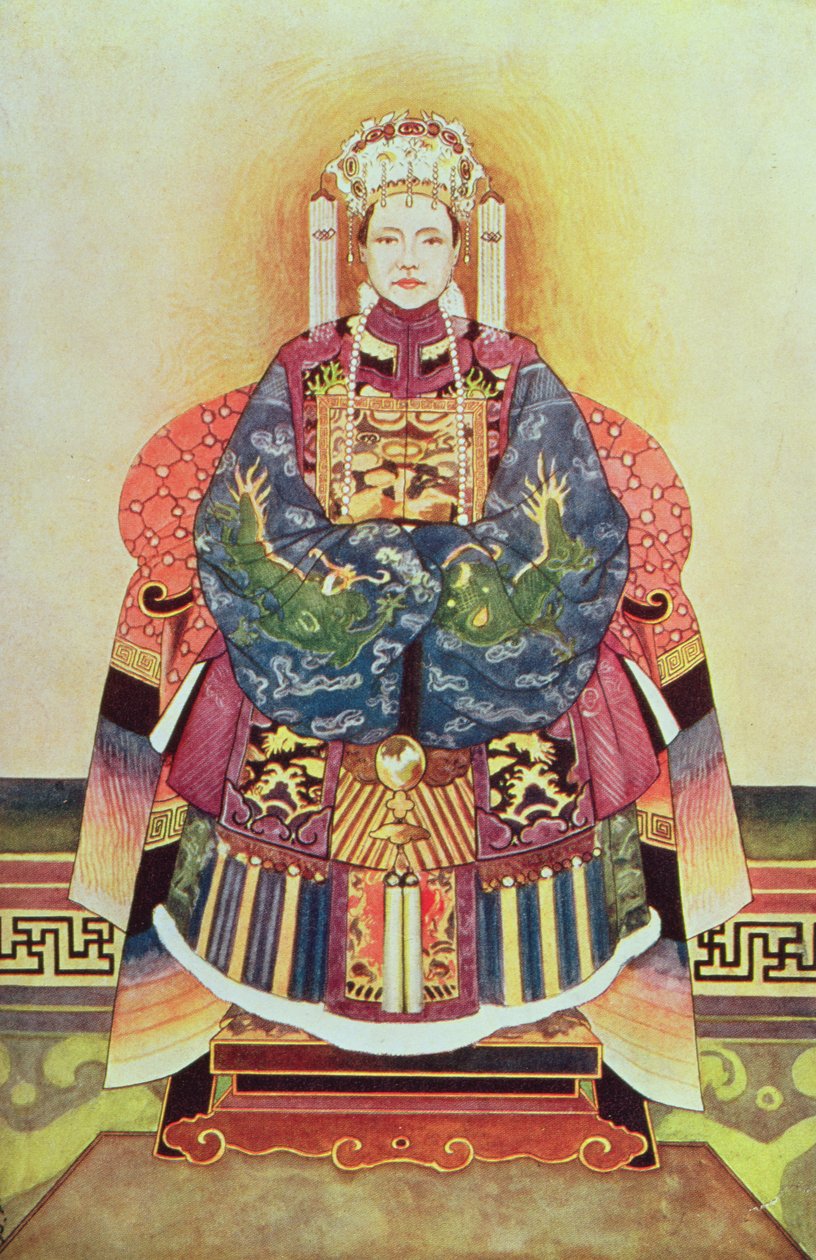 Portrét Tzu Hsi, císařovny vdovy (1835-1908) od Chinese School
