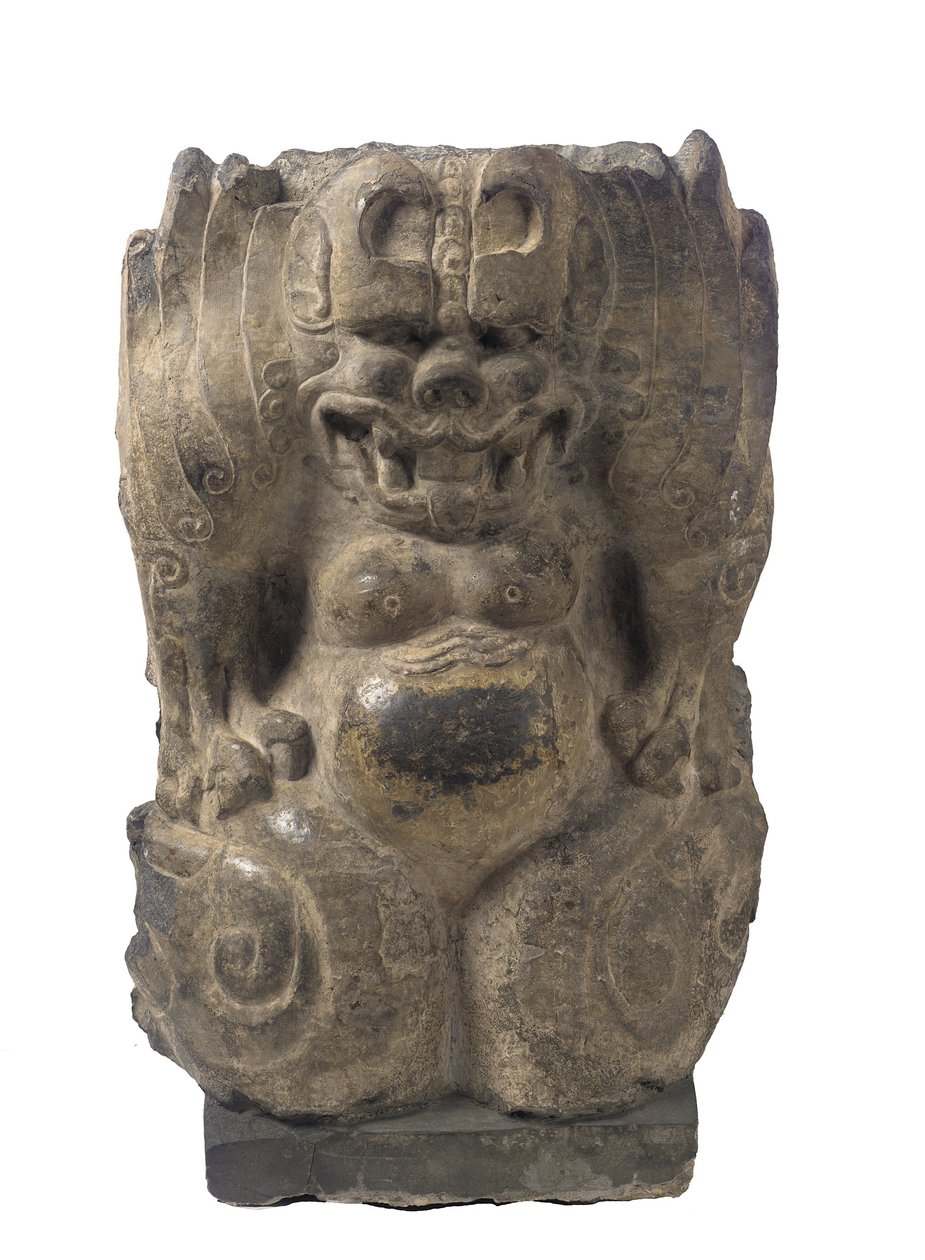 Dřepící strážce-démon, provincie Hebei, období dělení, 550-577 (tmavý vápenec) od Chinese School