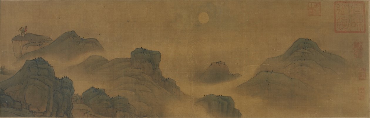 Slunce a měsíc nad zemí a mořem, dynastie Ming nebo Qing, 17.-18. od Chinese School