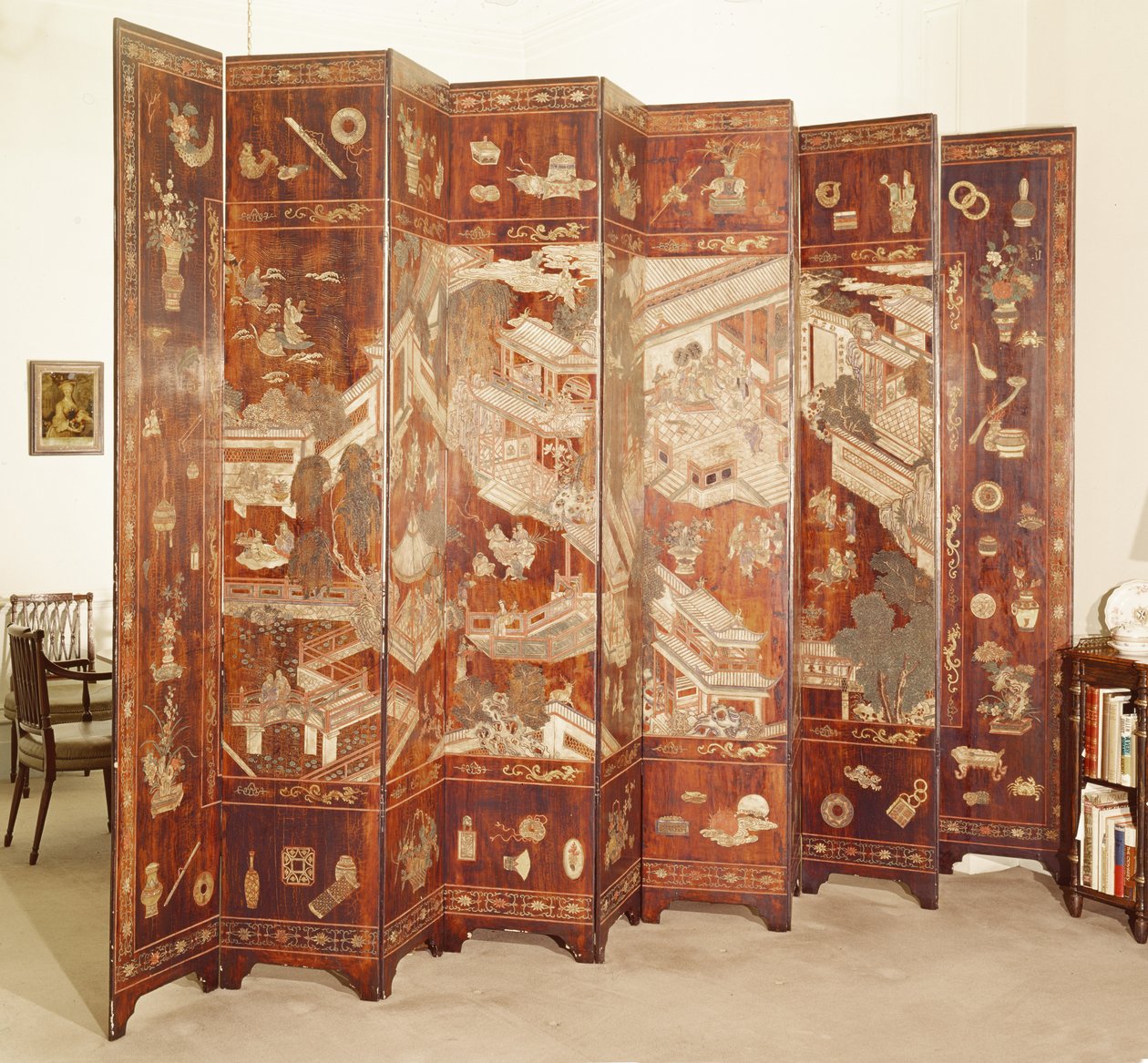 Desetinásobná obrazovka Coromandel `Tete de Negre, čínština, konec 17. století od Chinese School