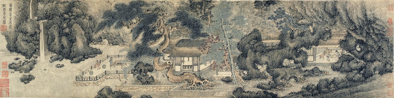 Síň rodičů Ease, dynastie Ming nebo Qing, možná 17. století (inkoust a barva na papíře) od Chinese School