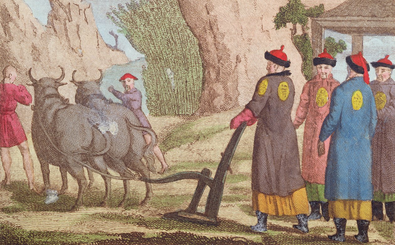 Festival orby v Číně, přední ilustrace pro La Chine en Miniature, J. B. Breton, Paříž, editoval Nepveu, 1811 (barevná rytina) od Chinese School