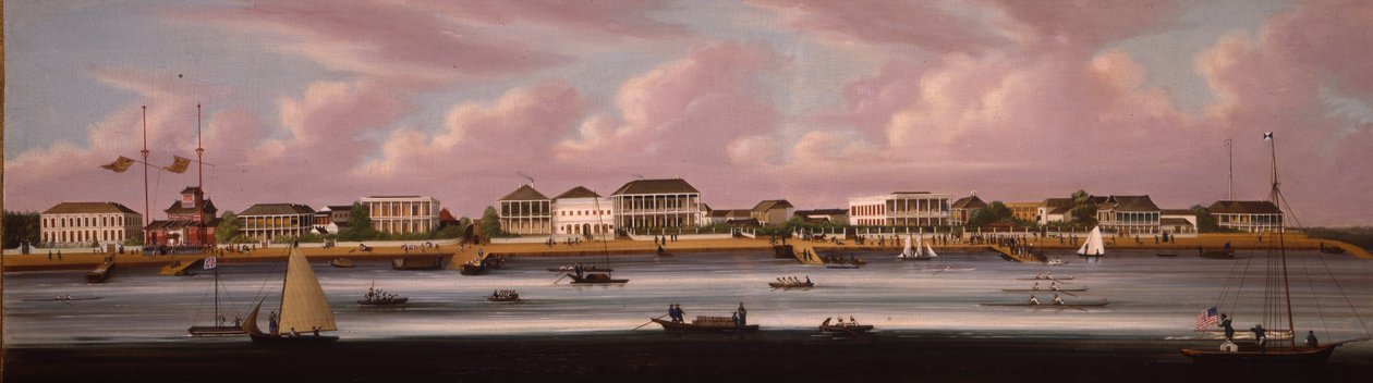 Šanghajská regata s výhledem na Bund, c.1850 od Chinese School