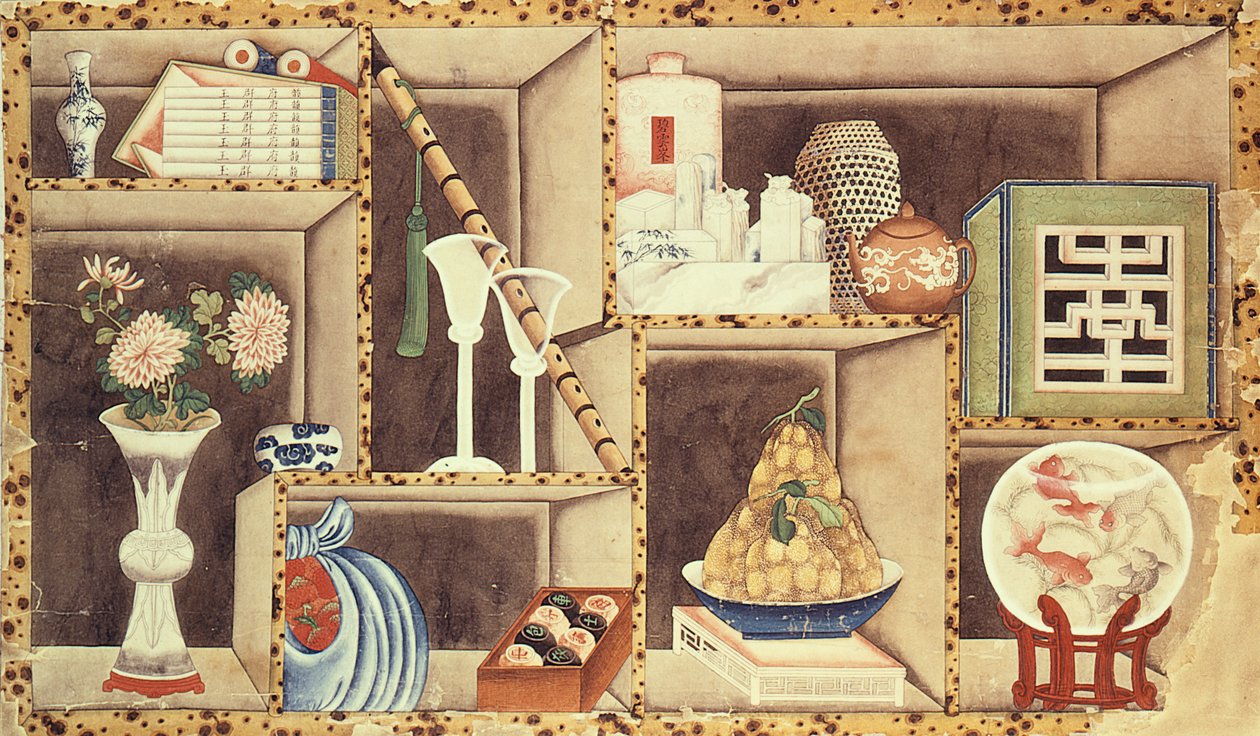 Trompe lOeil čínských předmětů (wc na papíře) od Chinese School