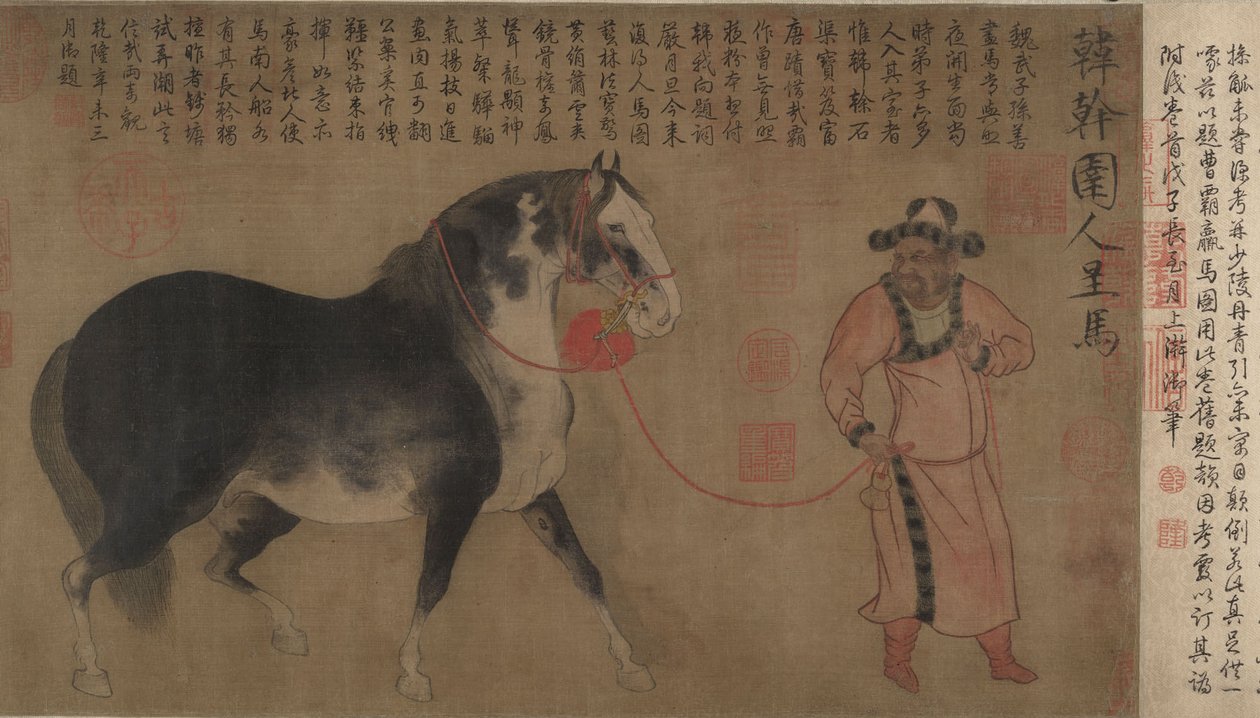 Hřebec s Groomem, handscroll od Chinese School Chinese School