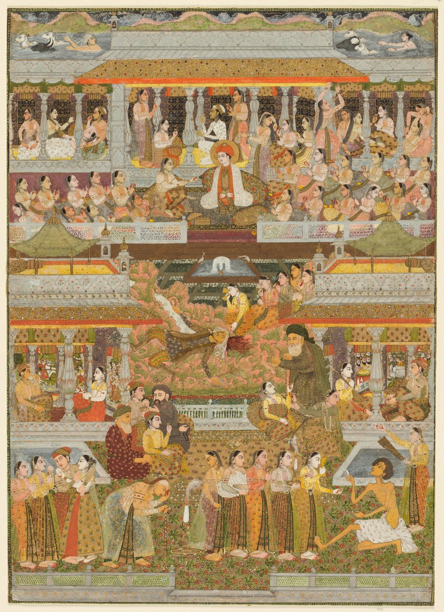 Milenci a milenci: Směs scén z perské, urdské a sanskrtské literatury od Chitarman II