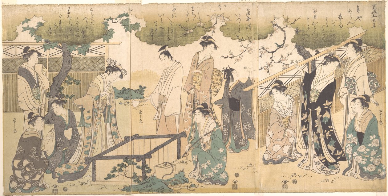 U studny Tsutsui od Chobunsai Eishi