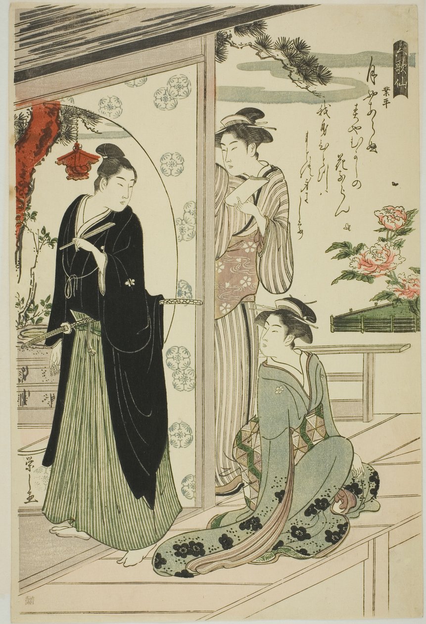 Narihira, ze série "Šest nesmrtelných básníků (Rokkasen)" od Chobunsai Eishi