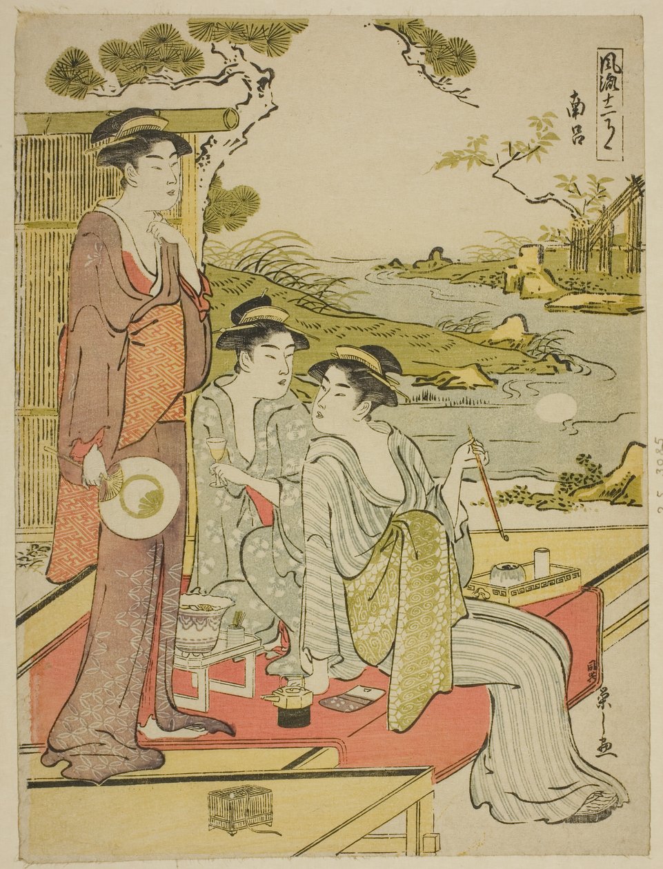 Osmý měsíc (Nanryo), ze série Kalendář elegance (Furyu junikagetsu) od Chobunsai Eishi