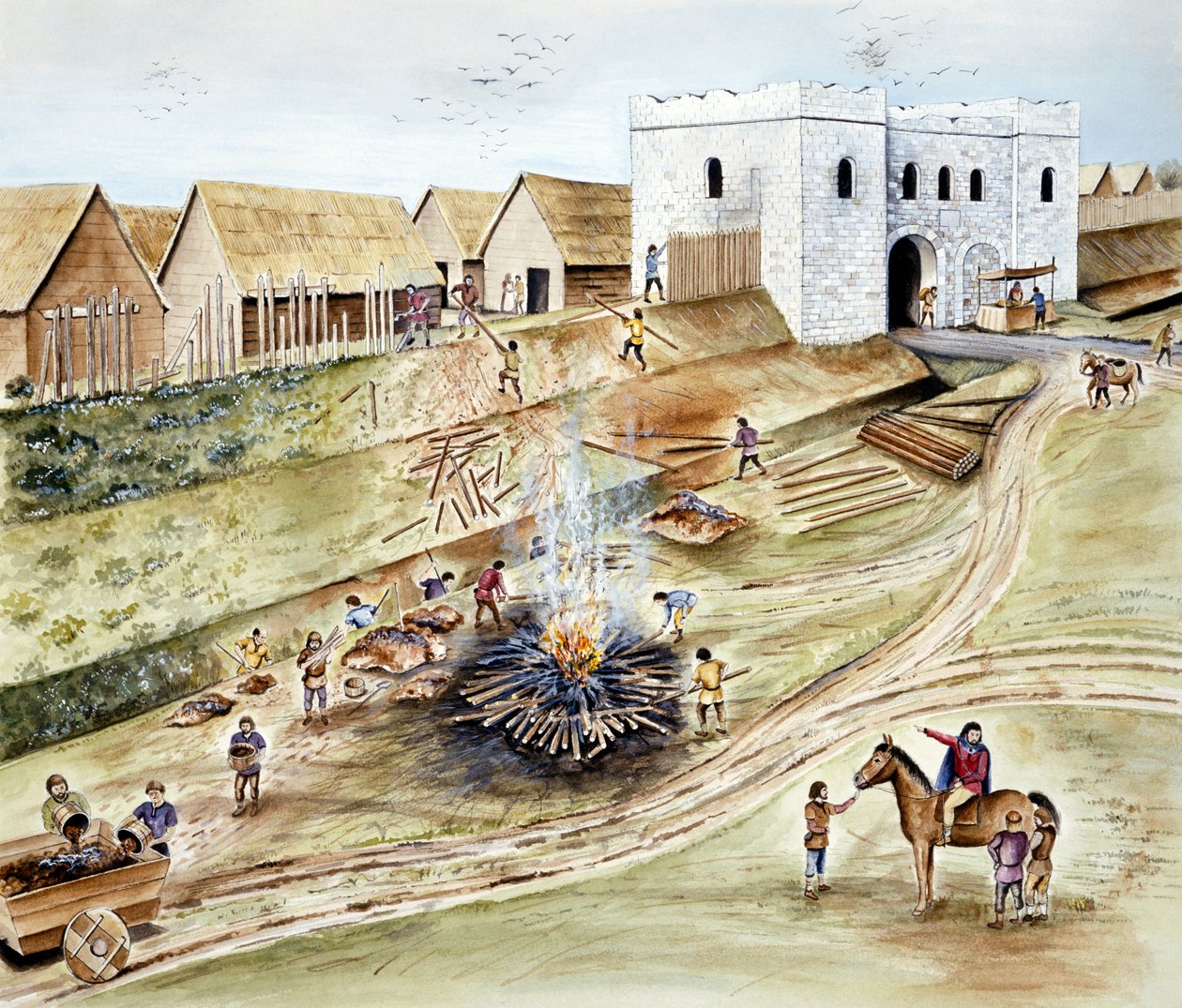 „Renovace městské obrany v Yorku během doby Vikingů“, c1990-c2010 od Chris Evans