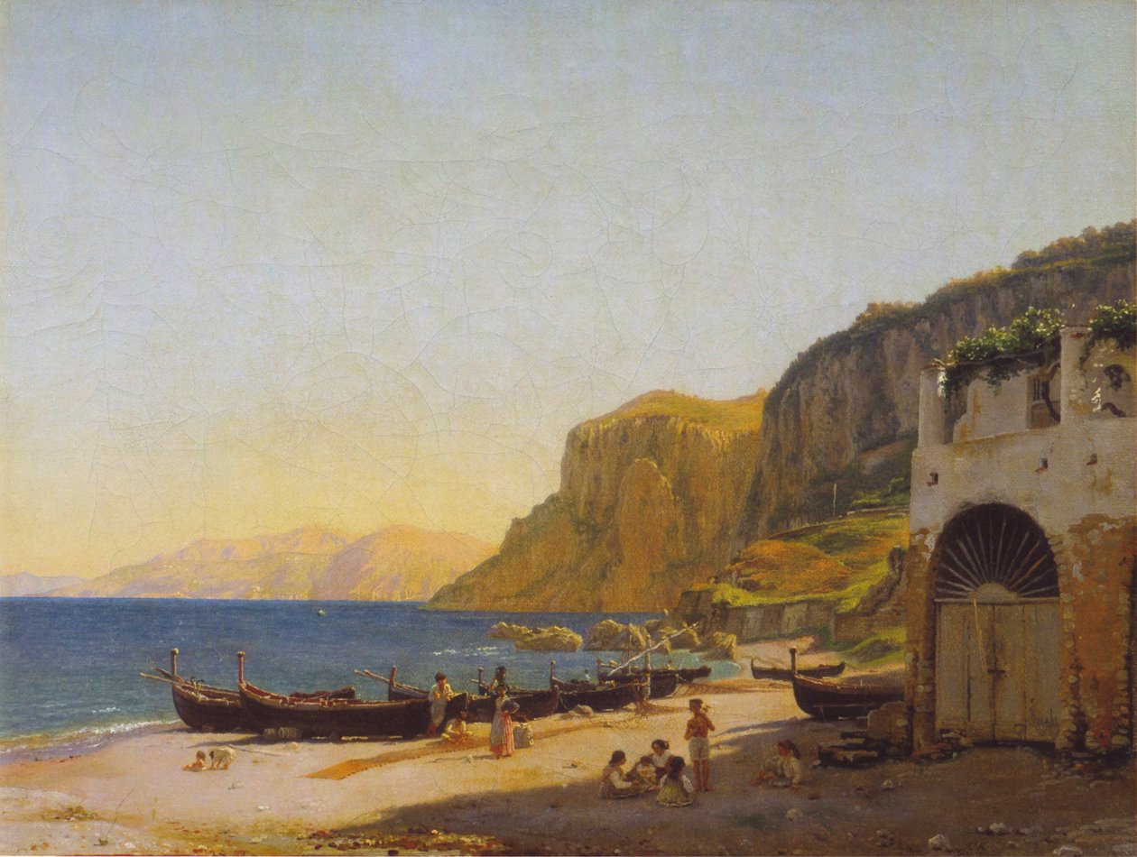 Pohled na Marina Grande, Capri od Christen Schjellerup Købke